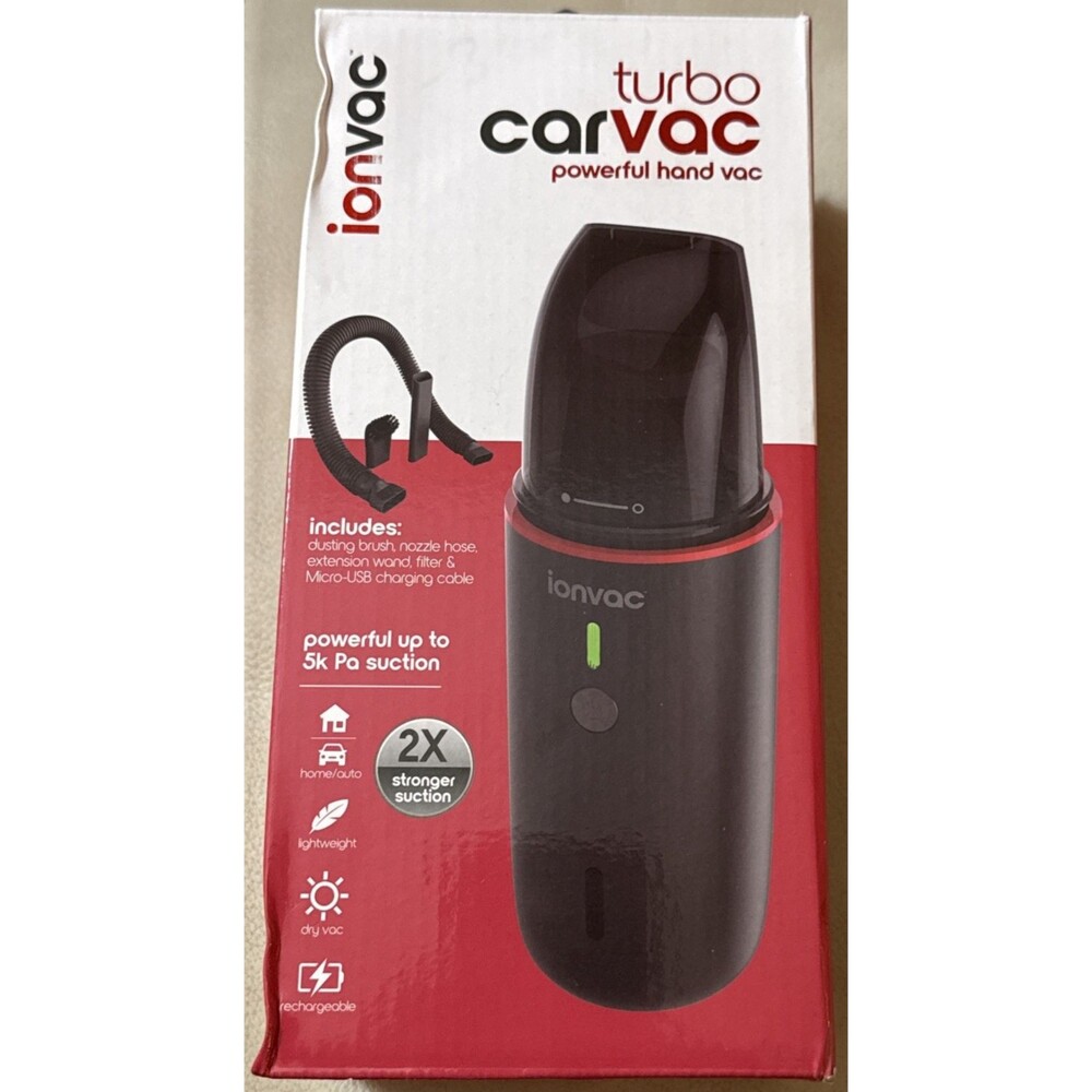 IonVac Handheld Powerful 2x Suction Cleaner Cordless Vacuum, Black New Open Box